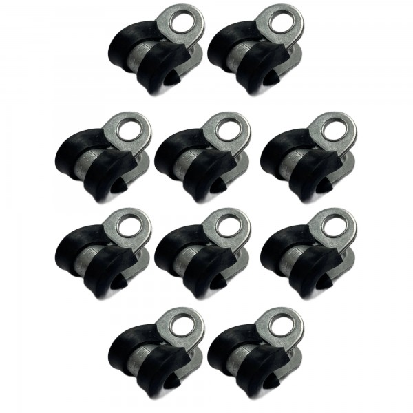 Rubber Lined P Clip Cushion Clamps 5mm - 10 Pack