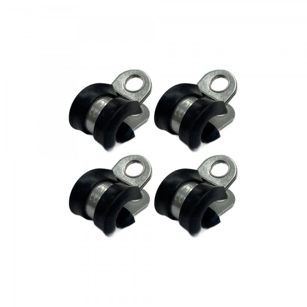 Rubber Lined P Clip Cushion Clamps 8mm - 4 Pack
