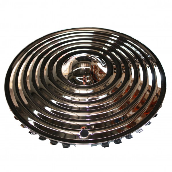 Ripple Flying Saucer Stardust 15" Chrome Steel Hot Rod Hubcaps Wheel Cover