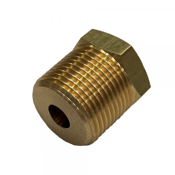 Brass Reducing Hex Bush M20-1.5 Male to 1/4" (11.4mm) Female BSP Thread