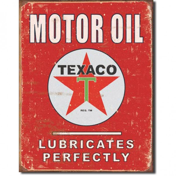 Texaco Motor Oil Lubricates Perfectly Metal Sign Reproduction 32cm x 41cm