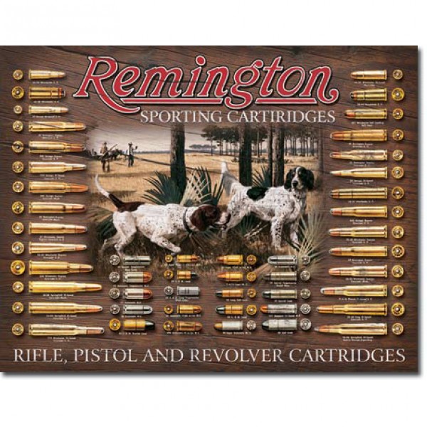 Remington Sporting Cartridges Bullet Board Metal Sign Reproduction 41cm x 32cm