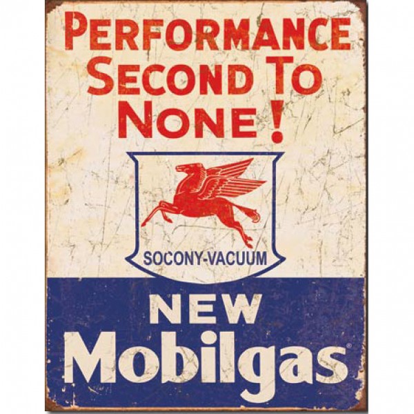 New Mobilgas Performance 2nd To None Metal Sign Reproduction 32cm x 41cm