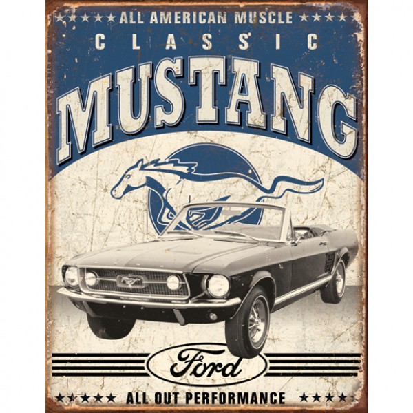 Ford Classic Mustang Metal Sign Reproduction 32cm x 41cm