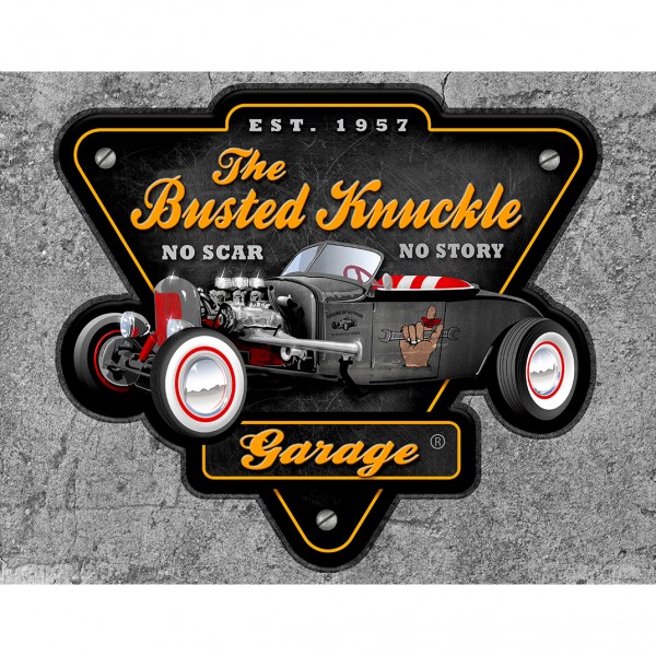 Busted Knuckle Garage Metal Sign Reproduction 41cm x 32cm