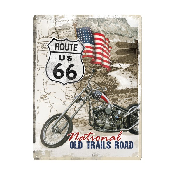 Route 66 National Old Trails Road 3D Metal Reproduction Sign 30cm x 40cm