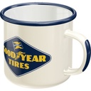 Nostalgic Art 360ml Enamel Mug - Goodyear Logo White