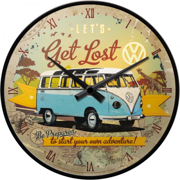Wall Clock VW Get Lost Kombi - 30cm