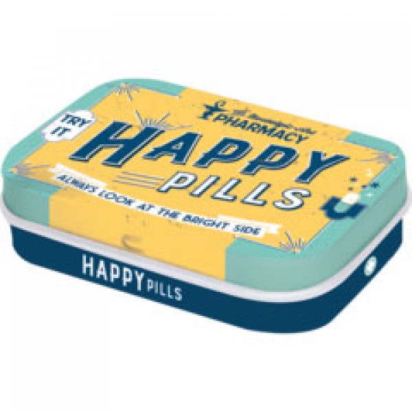 MintBox: Happy Pills Size:4 x 6 x 1.6cm comes with sugar free mints 34gm