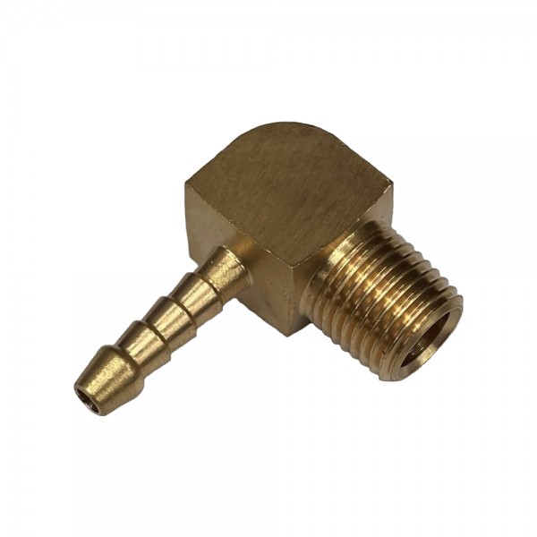 Brass Male Elbow Tail Fitting 3/16" (4.8mm) Hose Tube End to 1/8" (10.2mm) Male NPT Thread