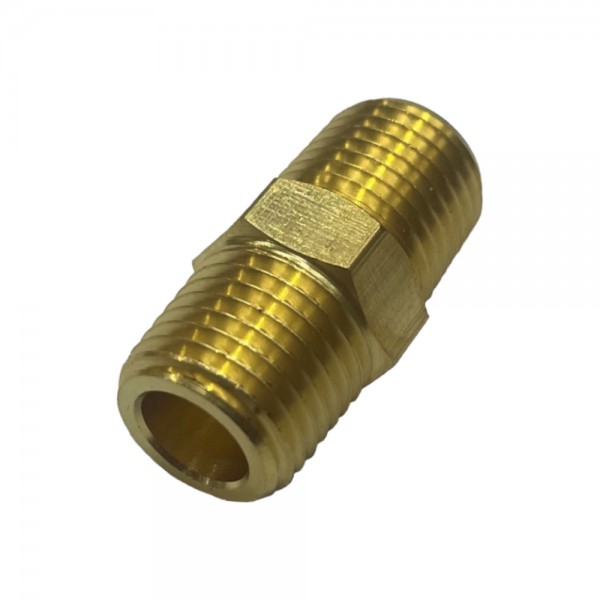 Brass Hex Nipple 1/4" (13.2mm) Male BSP Thread