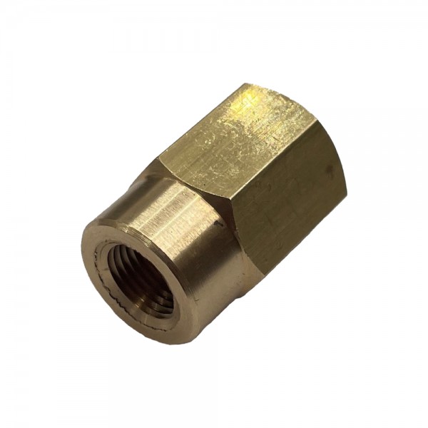Brass Hex Reducing Socket 1/4" (11.4mm) Female BSP Thread to 1/8" (8.6mm) Female BSP Thread