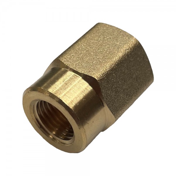 Brass Hex Reducing Socket 3/8" (15mm) Female BSP Thread to 1/4" (11.4mm) Female BSP Thread