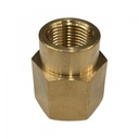 Brass Hex Reducing Socket 1/2" (18.6mm) BSP Female Thread to 3/8" (15mm) BSP Female Thread