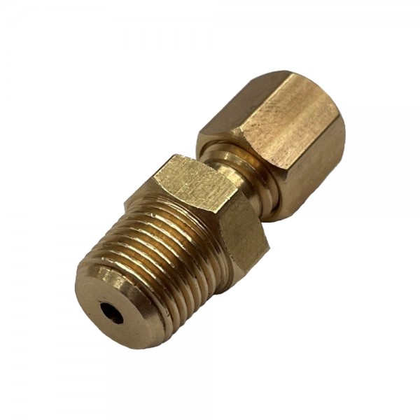 Brass Single Compression Union 1/8" 3.2mm Hose Tube to 1/8" 9.7mm Male BSP 