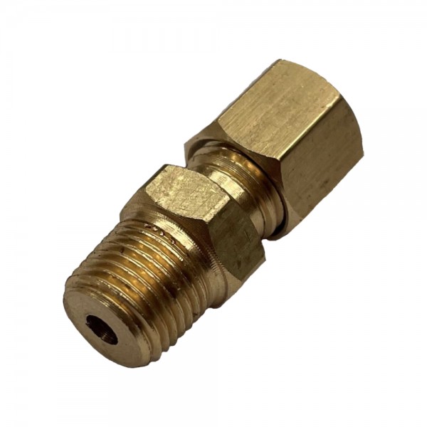 Brass Single Compression Union 3/16" (4.8mm) Hose Tube to 1/8" (9.7mm) Male BSP Thread
