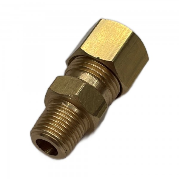 Brass Single Compression Union 5/16" (7.9mm) Hose Tube to 1/8" (3.2mm) Male BSP Thread