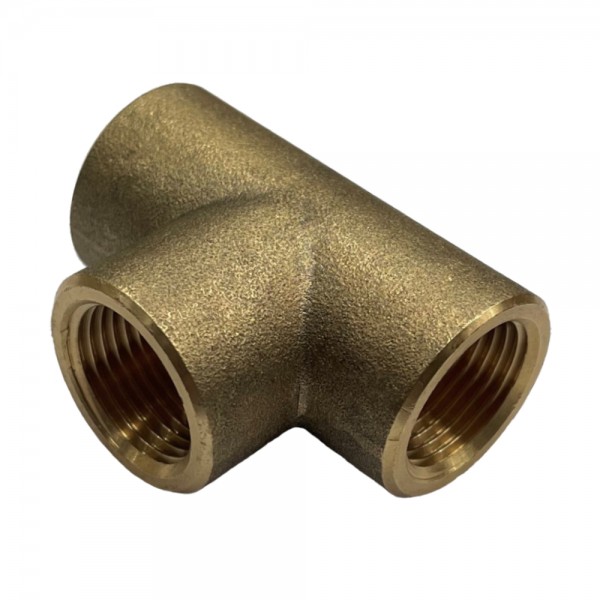Brass Female Tee Piece 3/8" (15mm) Female BSP Thread
