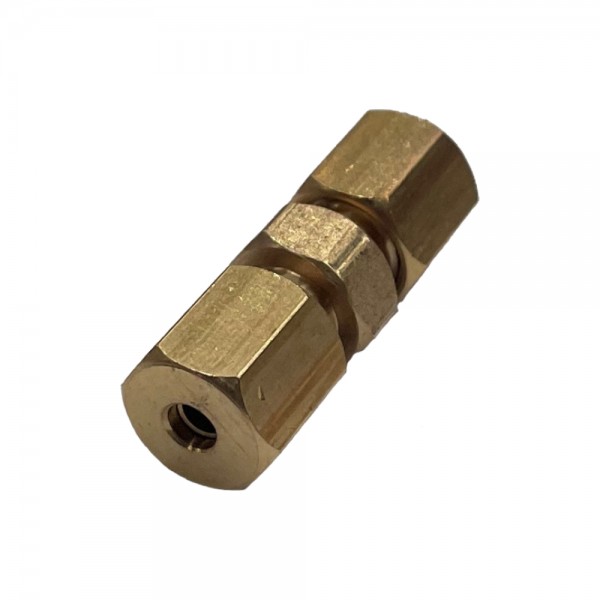 Brass Double Compression Union 1/8" (3.2mm) Hose Tube