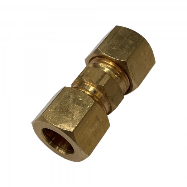 Brass Double Compression Union 1/2" (12.7mm) Hose Tube