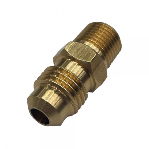 Brass Male Flare Union 1/4" (6.3mm) Hose Tube x 1/8" (9.7mm) Male BSP Thread
