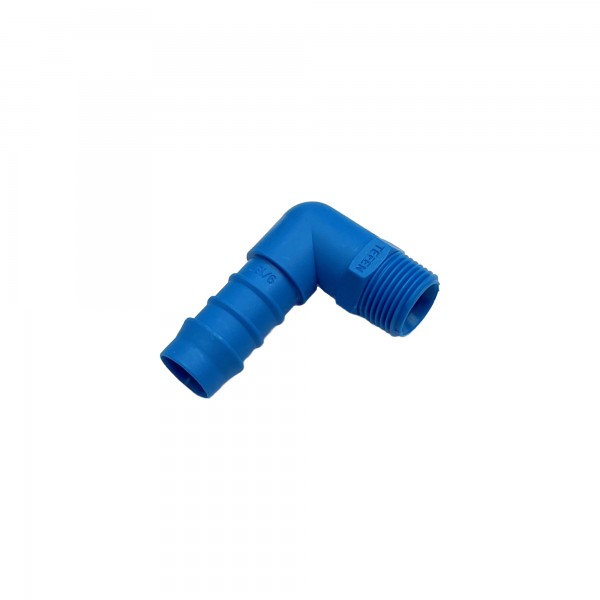 Nylon Plastic Male Elbow Tail Fitting 9/16" (14mm) Hose Tube End to X 3/8" (16.7mm) Male BSP Thread