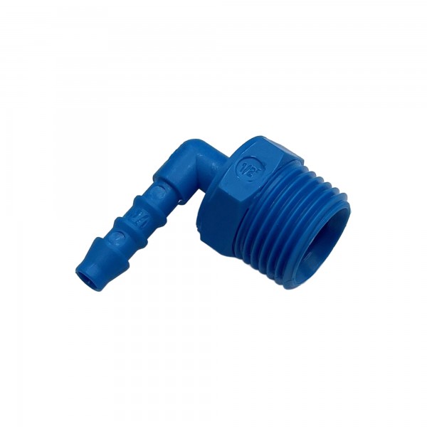 Nylon Plastic Male Elbow Tail Fitting 1/4" (6.3mm) Hose Tube End to 1/2" (21mm) Male BSP Thread