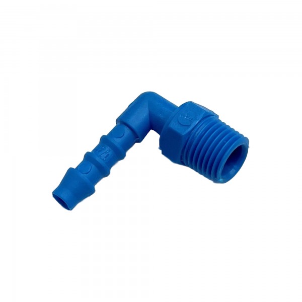 Nylon Plastic Male Elbow Tail Fitting 1/4" (6.3mm) Hose Tube End to 1/4" (13.2mm) Male BSP Thread