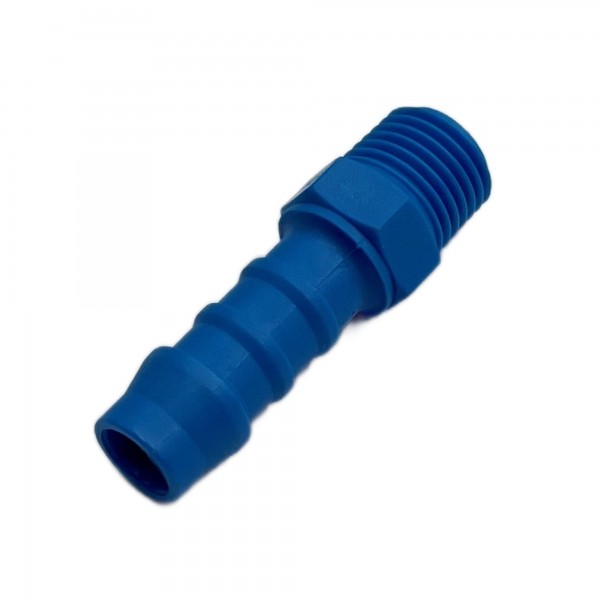 Nylon Plastic Male Tail Fitting 3/8" (9.5mm) Hose Tube End to 1/4" (13.2mm) Male BSP Thread