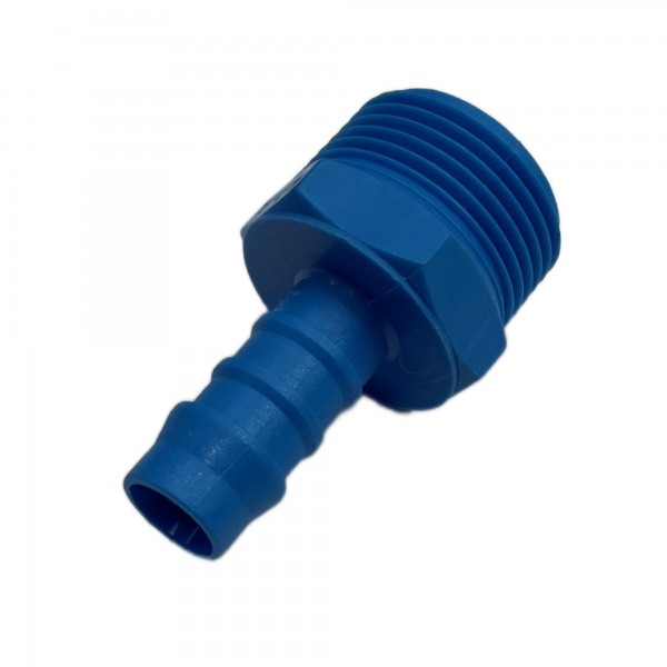 Nylon Plastic Male Tail Fitting 9/16" (14mm) Hose Tube End to 3/4" (26.4mm) Male BSP Thread