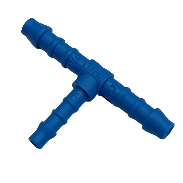 Nylon Plastic Reducing Tee 1/4" (6.3mm) x 1/4" (6.3mm) to 3/16" (4.8mm) Hose Tube End