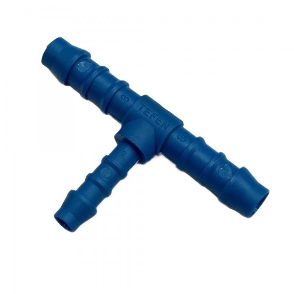 Nylon Plastic Reducing Tee 5/16" (7.9mm) x 5/16" (7.9mm) to 1/4" (6.3mm) Hose Tube End