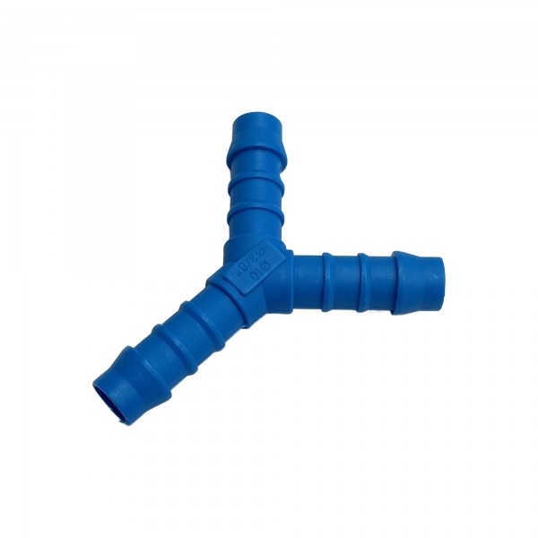 Nylon Plastic 3-Way Y Shape Tail Piece 3/8" (9.5mm) Barbed Hose Tube Ends