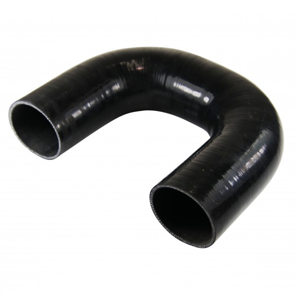 Silicone Hose Black 180 Deg Elbow 76mm (3") ID, 50mm Leg Length