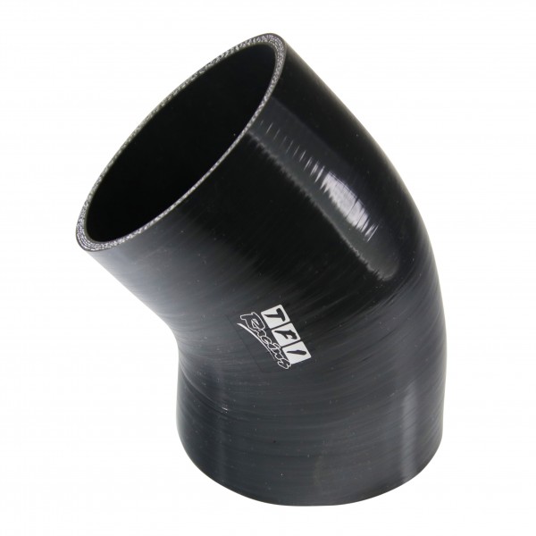 Silicone Hose Black 45 Deg Elbow 100mm (4") ID, 50mm Leg Length