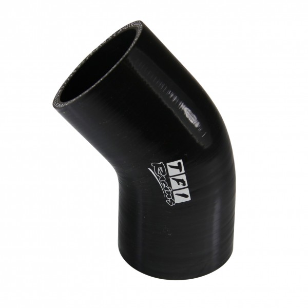 Silicone Hose Black 45 Deg Elbow 57mm (2.25") ID, 50mm Leg Length