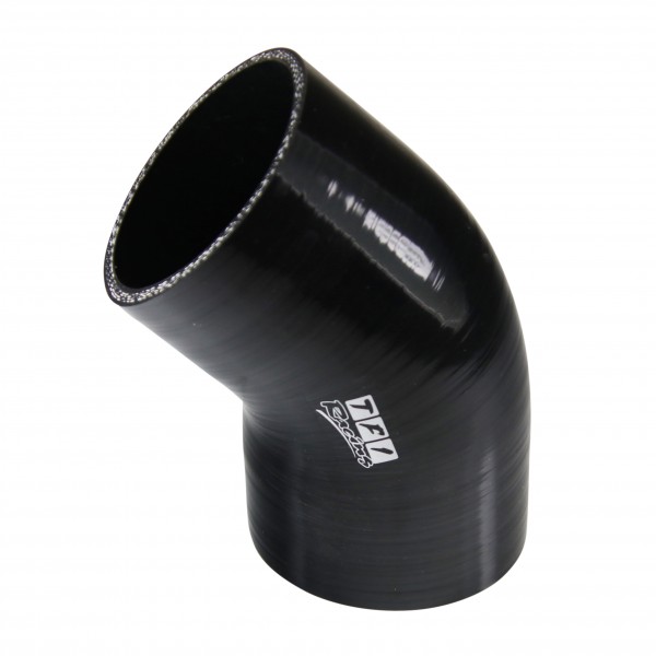Silicone Hose Black 45 Deg Elbow 80mm (3.125") ID, 50mm Leg Length