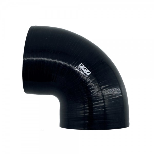 Silicone Hose Black 90 Deg Elbow 89mm (3.5") ID, 50mm Leg Length