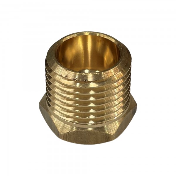 Brass Temp Bush Reducer 1/8" (8.4mm) Female NPT Thread to 1/2" (21.1mm) Male NPT Thread