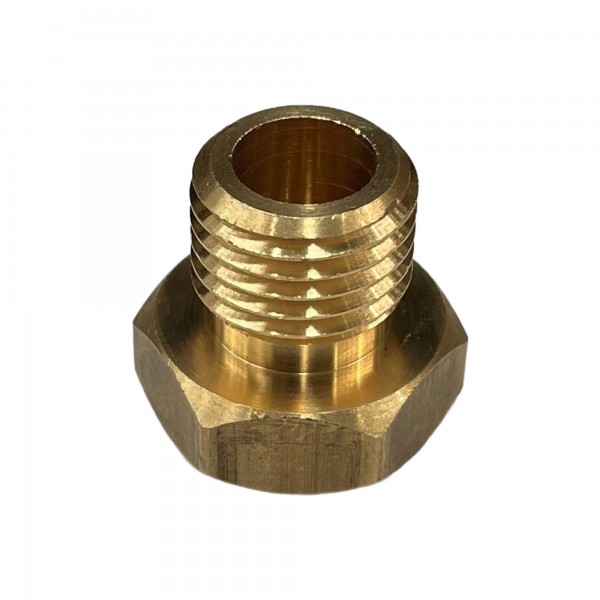Brass Temp Bush Reducer 1/8" (8.4mm) Female NPT Thread to M14-1.5 Male Thread