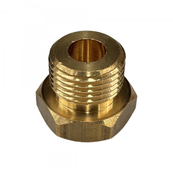 Brass Temp Bush Reducer 1/8" (8.4mm) Female NPT Thread to M18-1.5 Male Thread