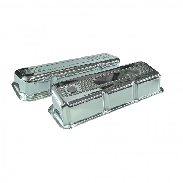 Valve Covers Ford Cleveland V8 302-351-400 Tall Chrome Steel Suit Roller Rockers
