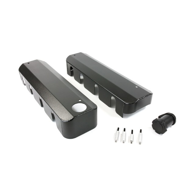 Valve Cover Coil Covers Chevrolet LS Fabricated Black to give Big Block Look