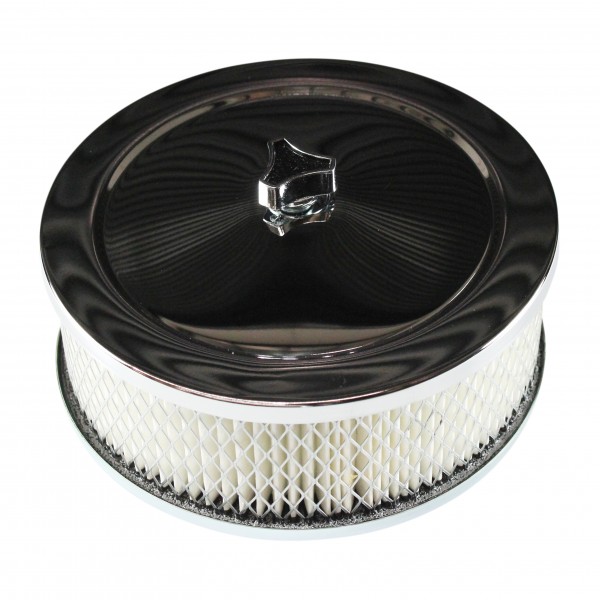 Chrome Air Cleaner 6-3/8"Wide x 2"Tall Suit 2-5/16" Single Barrel Stromberg Carb