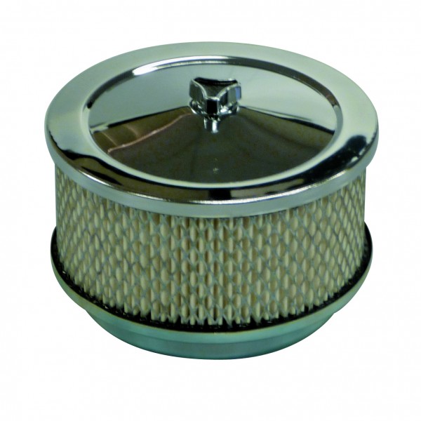 Chrome Air Cleaner 6-3/8" Wide x 3" Tall Suit 5-1/8" Holley Carburettor