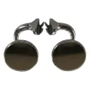 Peep Side Door Edge Glass Mirror Rear View 3" Stainless Short Arm Pair 