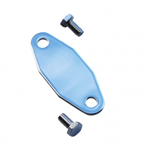 [2311] Ford 302-351-400 Cleveland V8 Chrome Fuel Pump Block Off Plate with Bolts