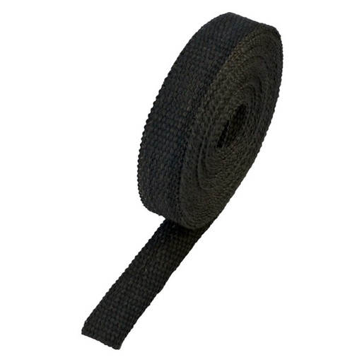 [321010B] Black Coloured Exhaust Wrap 25mm(1") Wide x 3mt(10ft) Roll 650C Continuous