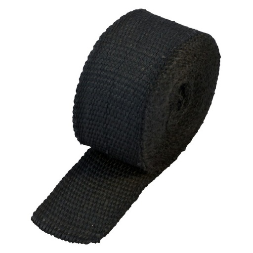 [322010B] Black Coloured Exhaust Wrap 50mm(2") Wide x 3mt(10ft) Roll 650C Continuous