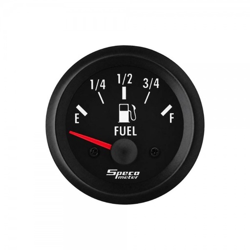 [523-06] 2" 12V Fuel Gauge with Sender - Black Dial Black Bezel